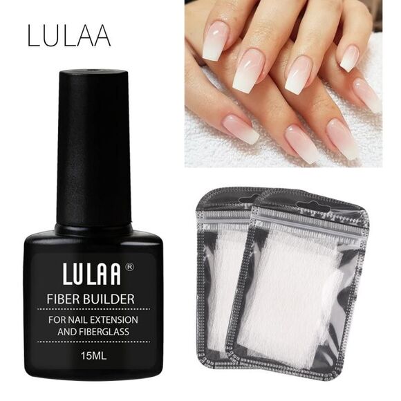 Unbranded Other - Nail Extension Fiber Builder Gel Set | Repair Gel or Support Sheets